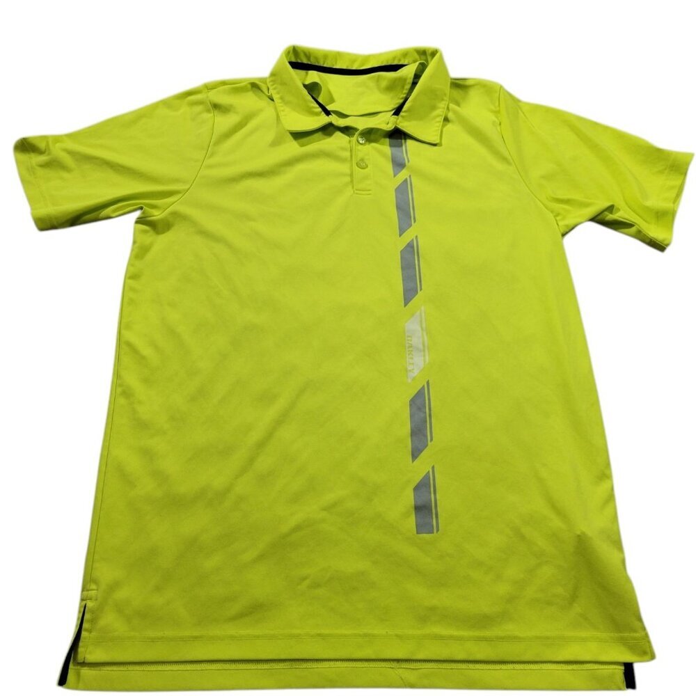 Oakley Golf Polo Mens Large Neon Short Sleeve Performance Spellout